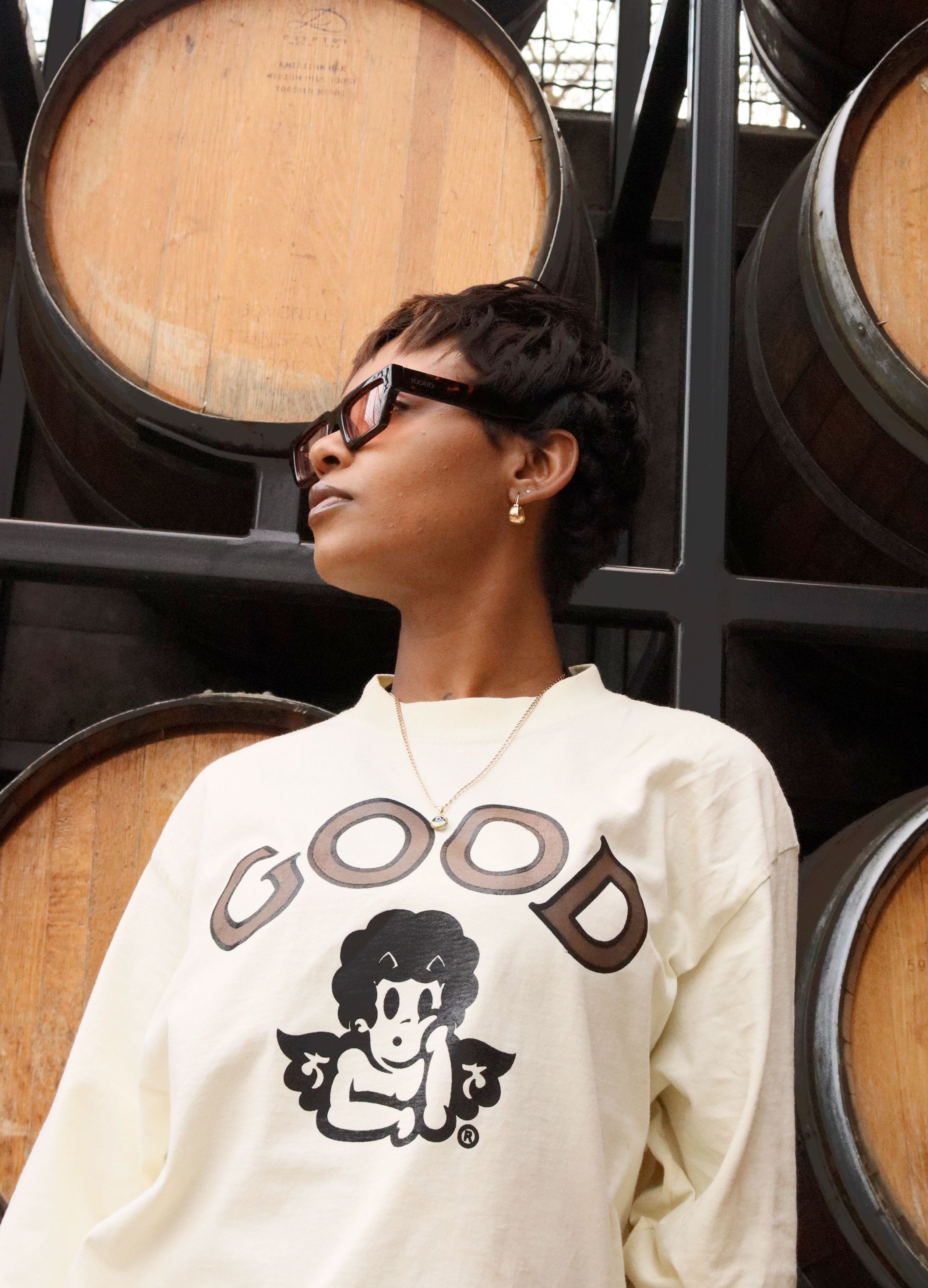 Good Logo LS Tee - Cream